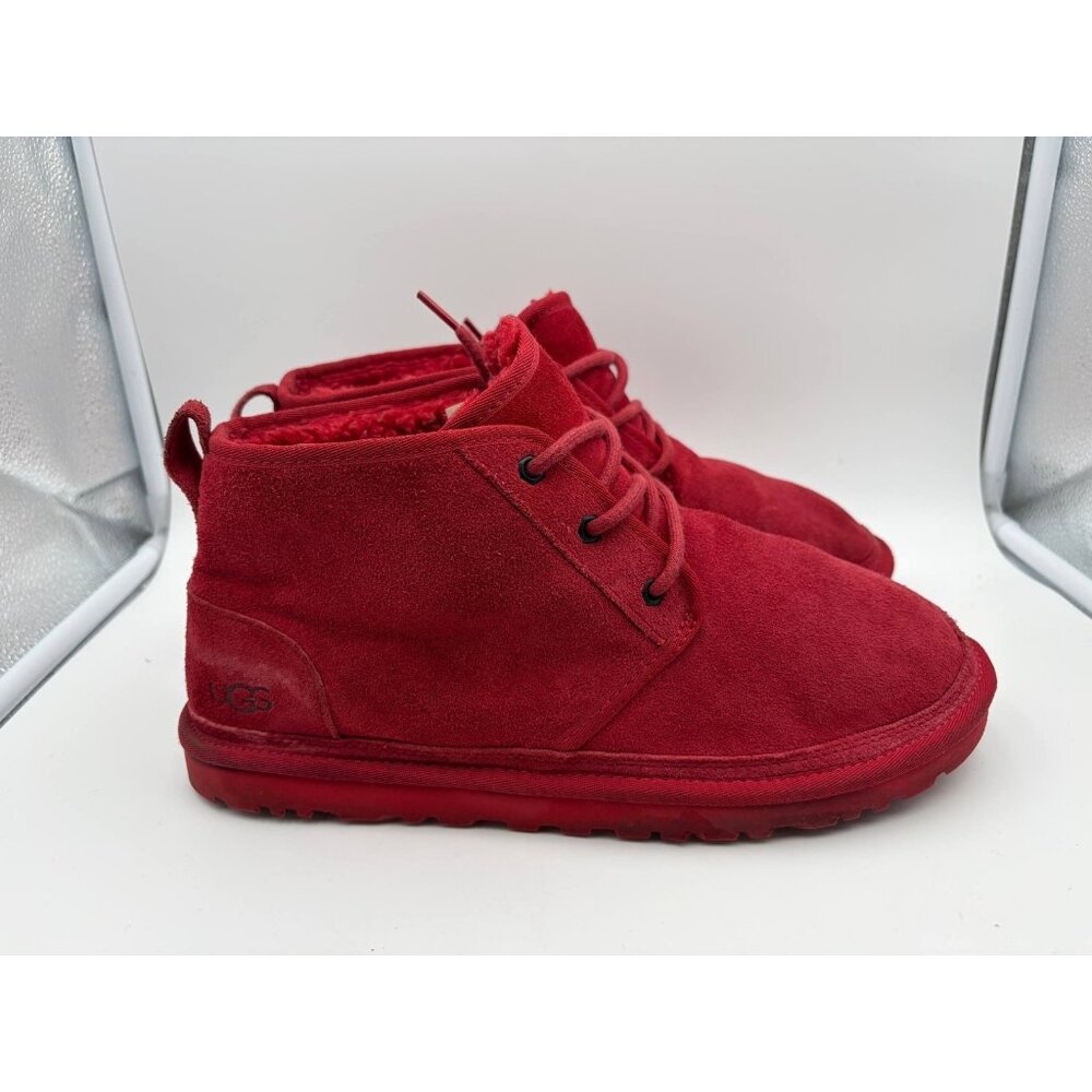 UGG Neumel Boots Red Men US 11 Suede Shearling Lined Ankle Chukka